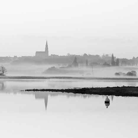 Paysage à Pleudihen, brume paisible, noir et blanc. © Michel FLEURY <strong>Paysage à Pleudihen, brume paisible, noir et blanc.</strong> <small>© Michel FLEURY</small>